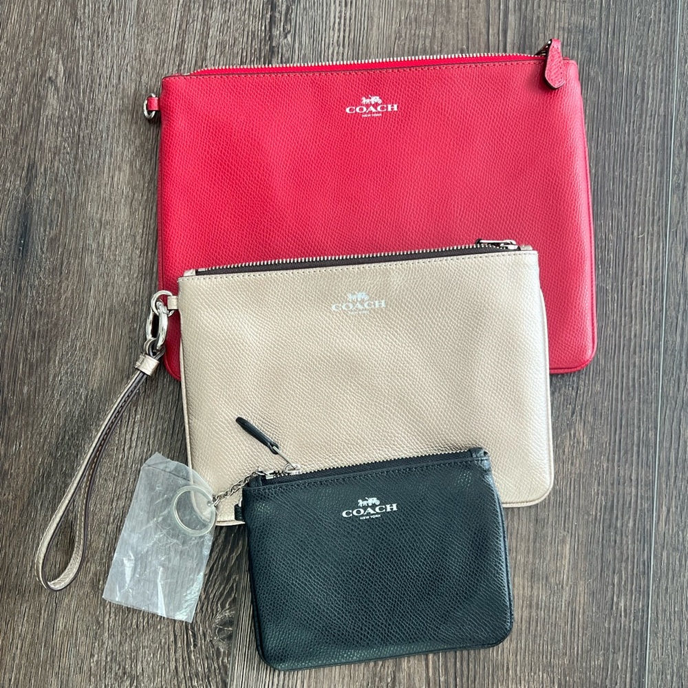 Coach Red, Gold and Black Clutches and Wristlets Collection